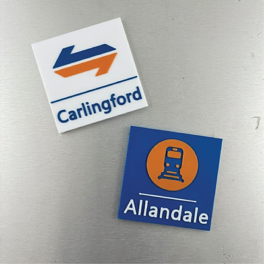 CityRail Square Sign Magnets Personalised | Old-Style Sydney Train Sign | PREORDER FOR MID-JULY