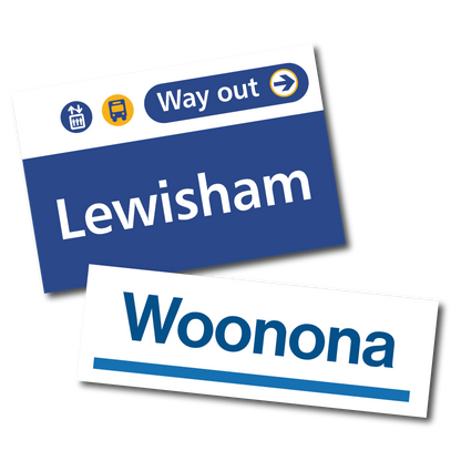 CityRail Rectangular Sign Personalised | Old-Style Sydney Train Sign