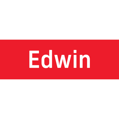 Name 'Edwin' on a red background