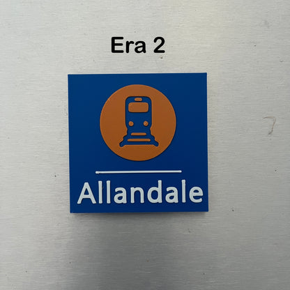 CityRail Square Sign Magnets Personalised | Old-Style Sydney Train Sign | PREORDER FOR MID-JULY
