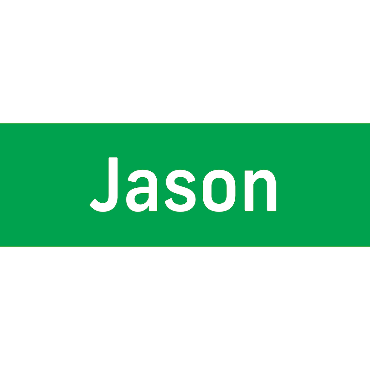 Name 'Jason' on a green background