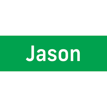 Name 'Jason' on a green background