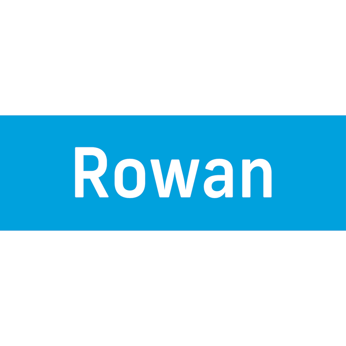 Name 'Rowan' on a blue background