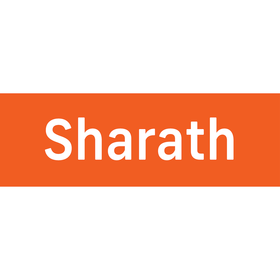 Name 'Sharath' on an orange background